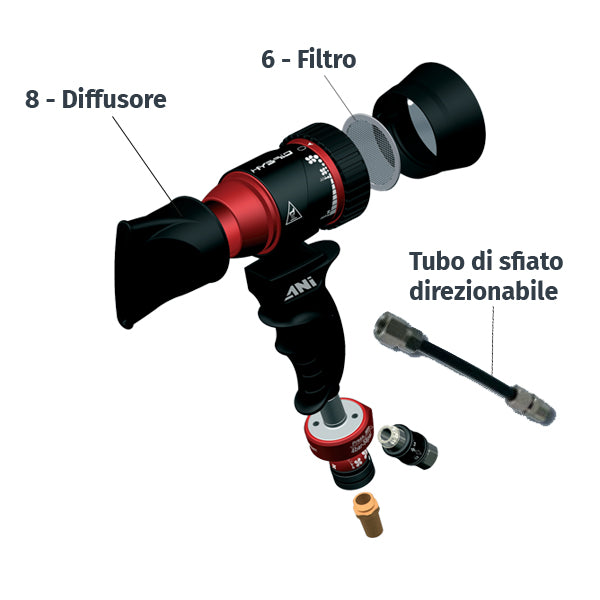 F160/S TMD1 - PROFESSIONAL Airbrush with UPPER CUP - Thermo-manometer - IN CASE - Ani