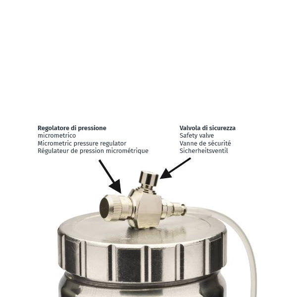 F160/S TMD1 - PROFESSIONAL Airbrush with UPPER CUP - Thermo-manometer - IN CASE - Ani