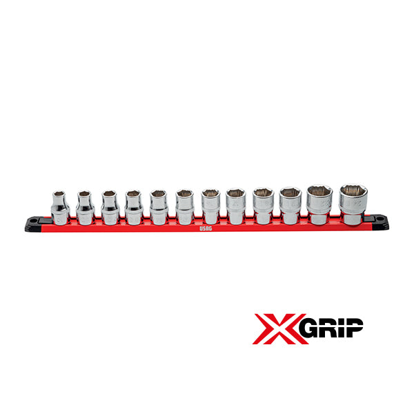 235 1/2 X/SE12 - Serie di 12 chiavi a bussola con bocca esagonale speciale X-Grip - Usag - U02350501