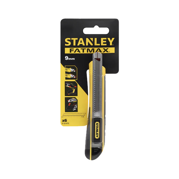 Cutter FATMAX® - (Conf. 6pz) - bi-material -  Taglierino - Coltello con lama 9mm - Stanley - 0-10-475 - (Confezione multipla)