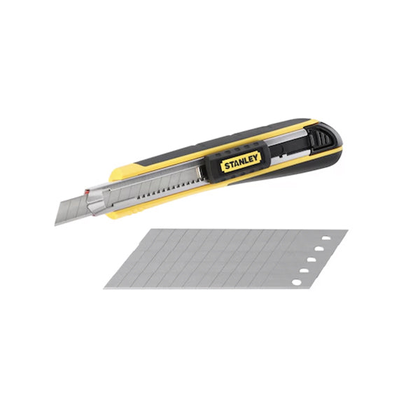 Cutter FATMAX® - (Conf. 6pz) - bi-material -  Taglierino - Coltello con lama 9mm - Stanley - 0-10-475 - (Confezione multipla)