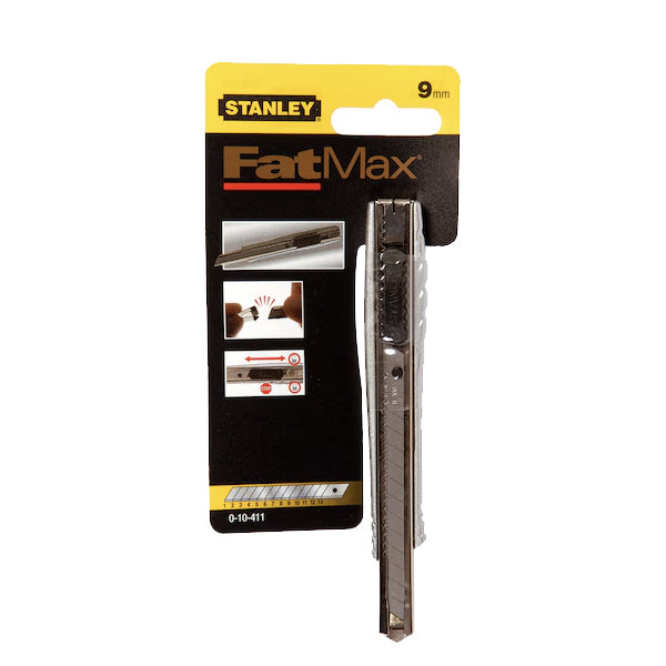 Cutter FATMAX® - (Conf. 6pz) - Taglierino - Coltello con lama 9mm - Stanley - 0-10-411 - (Confezione multipla)